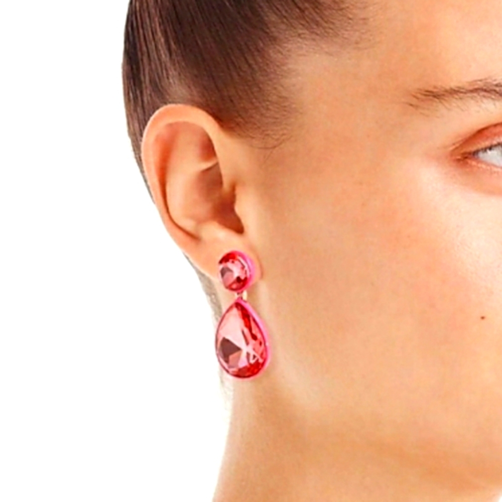 J Crew NWT Teardrop Earrings Pink Fuchsia